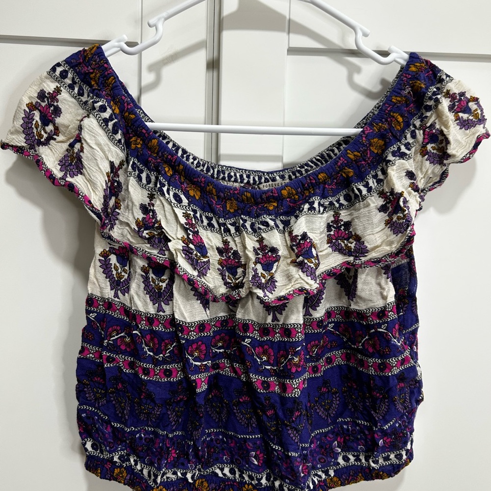 Floral Off-Shoulder Top - Multicolor